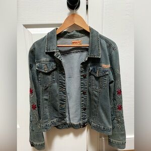 Vintage Bisou Bisou Embroidered Denim Jacket